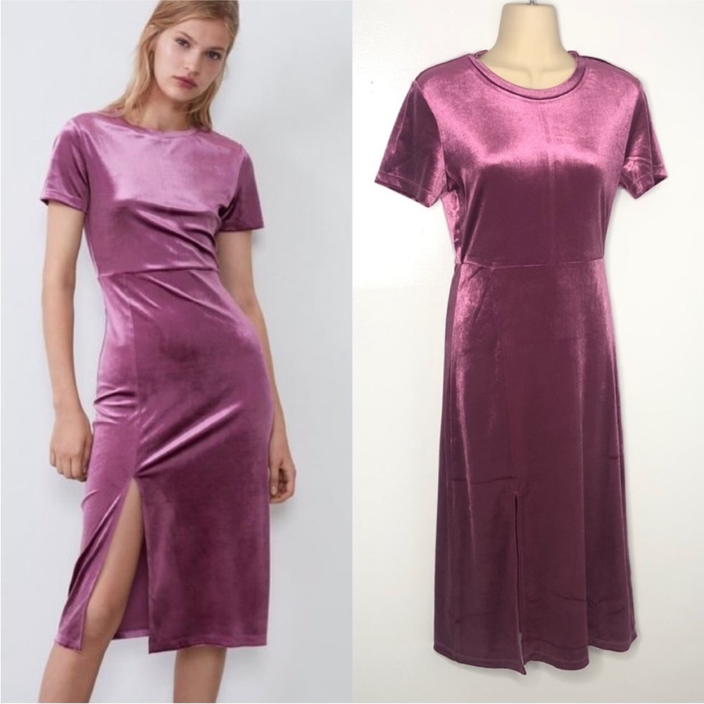 Elegant Velvet Purple Dress